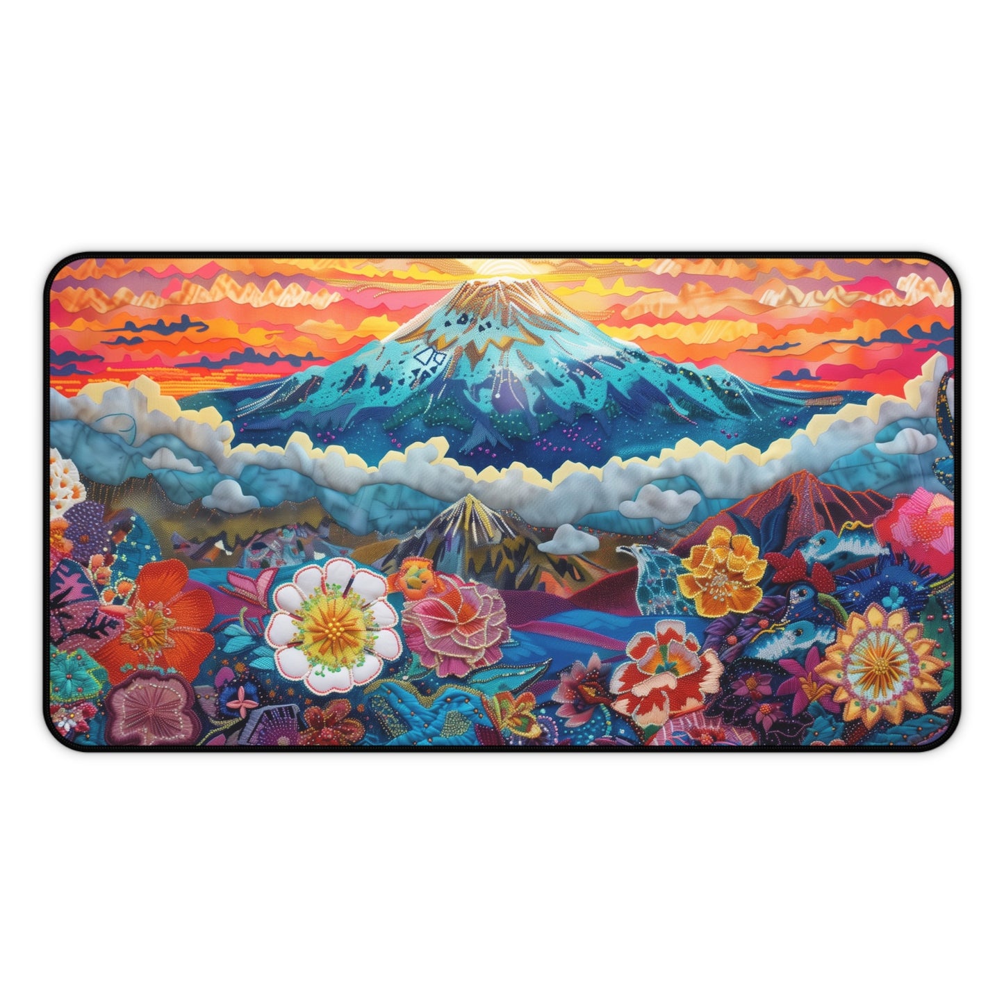 Gaming Desk Mat - Radiant Sunrise Over Mount Kilimanjaro
