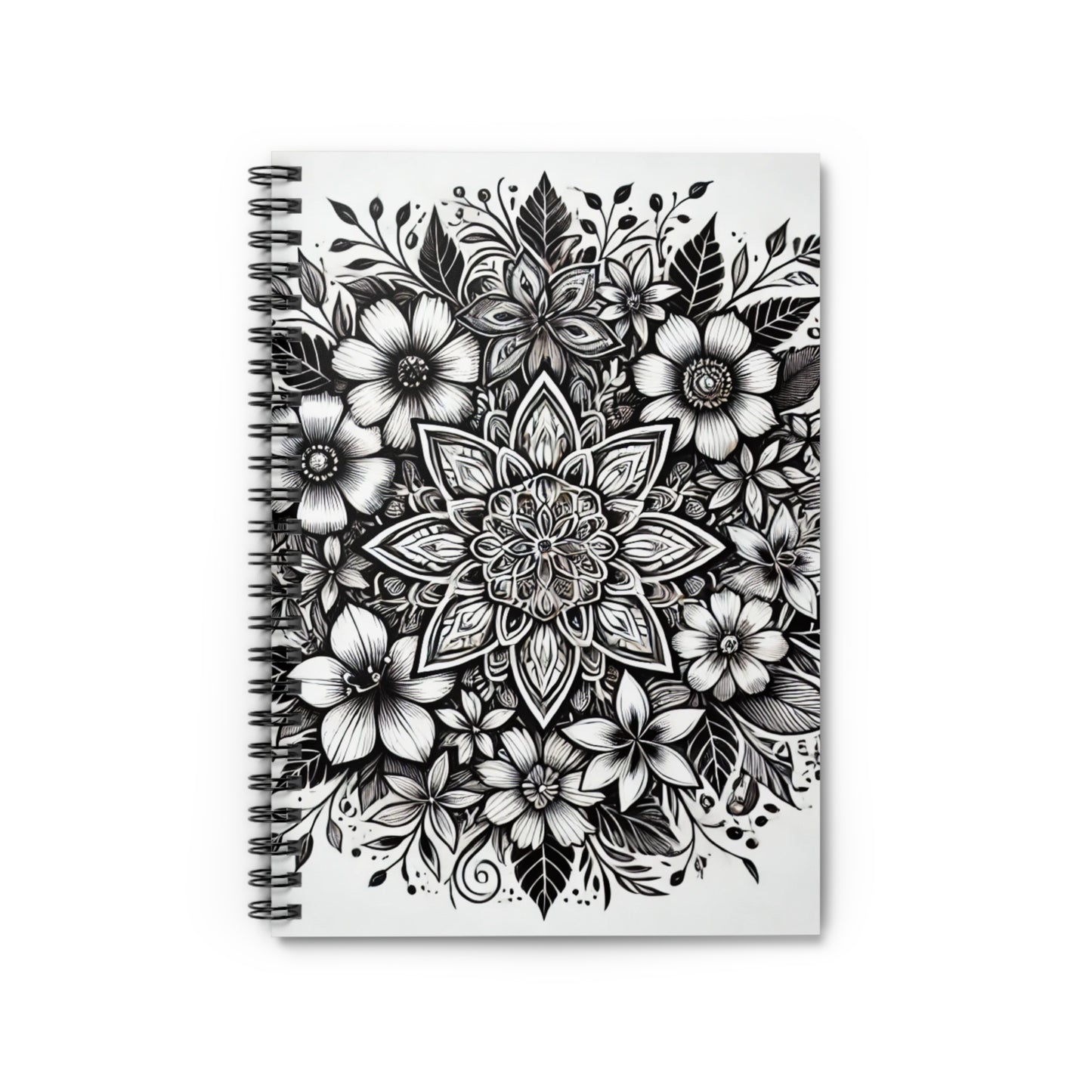 Spiral Notebook - Floral Mandala Tattoo Design