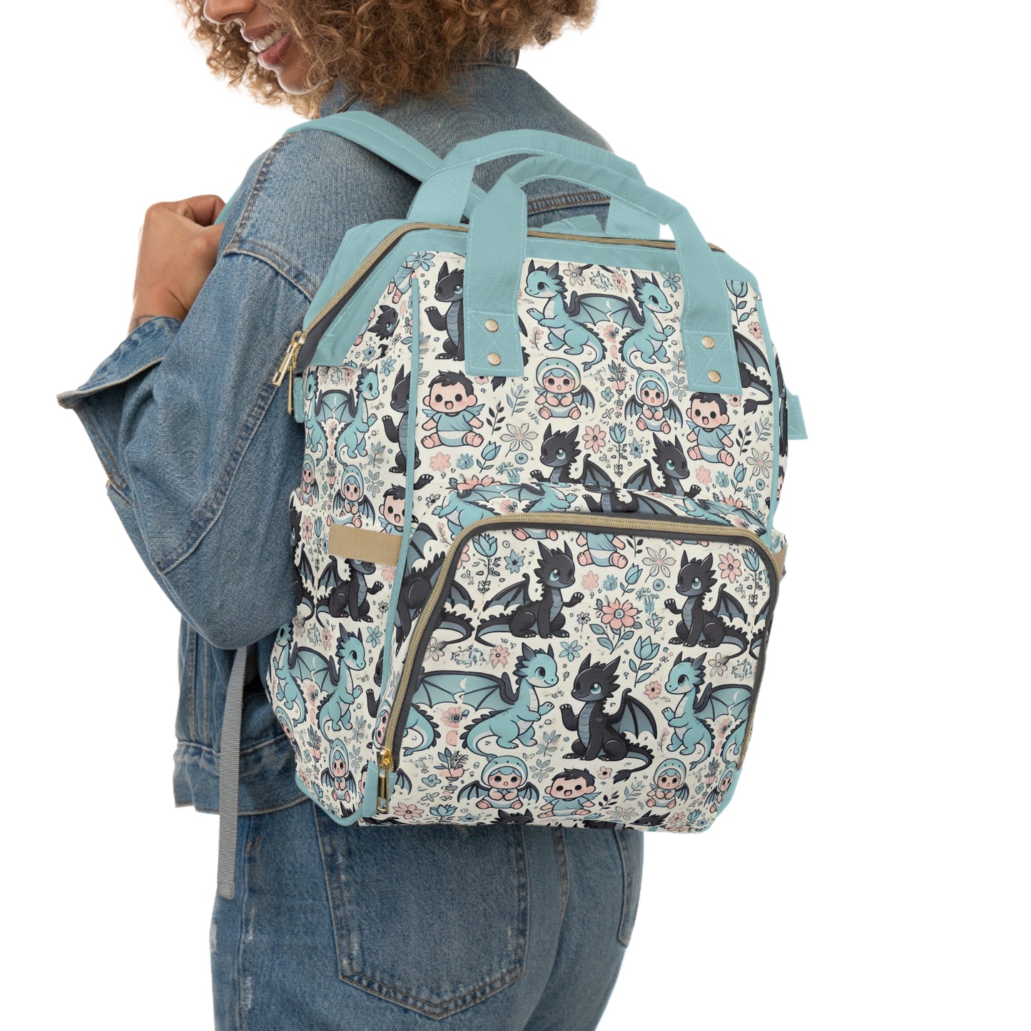 Custom Multifunctional Diaper Backpack: Dragon Dreams