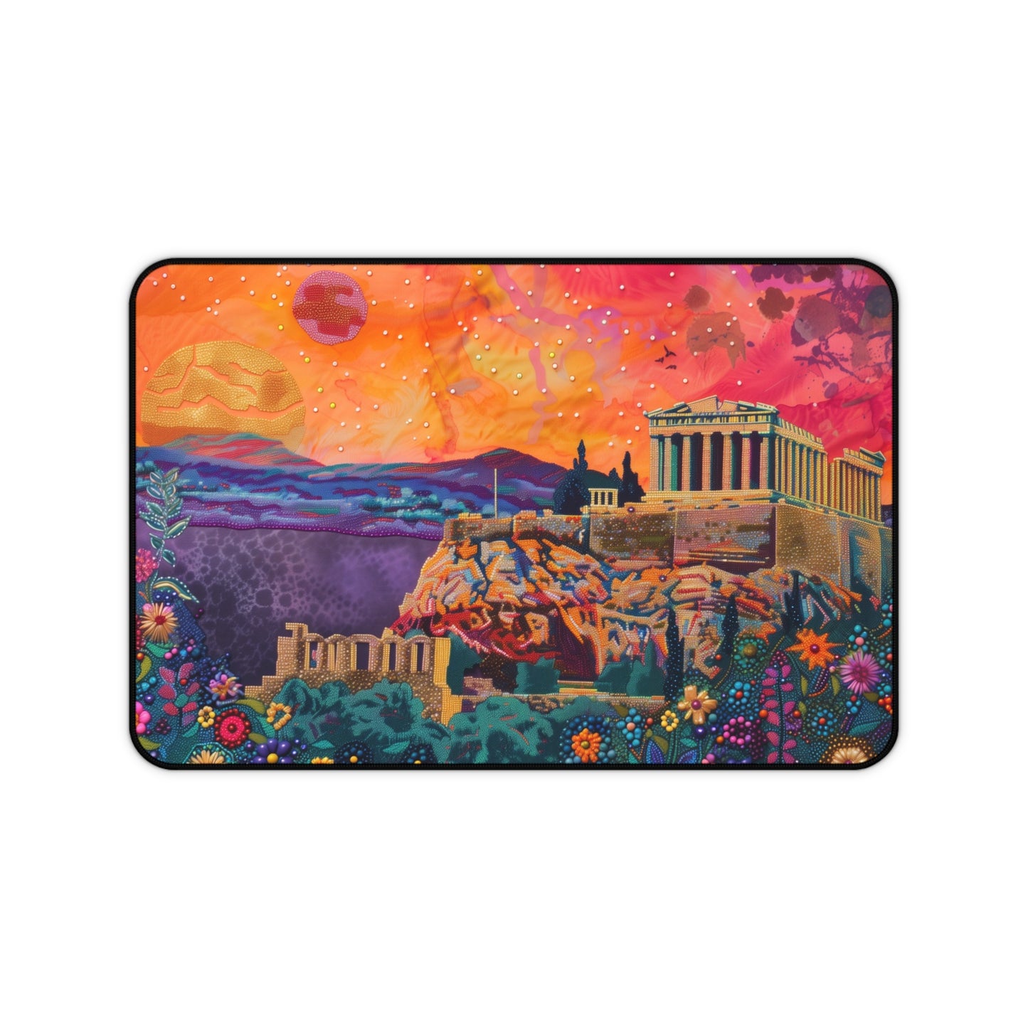 Gaming Desk Mat - Sunset Over the Acropolis