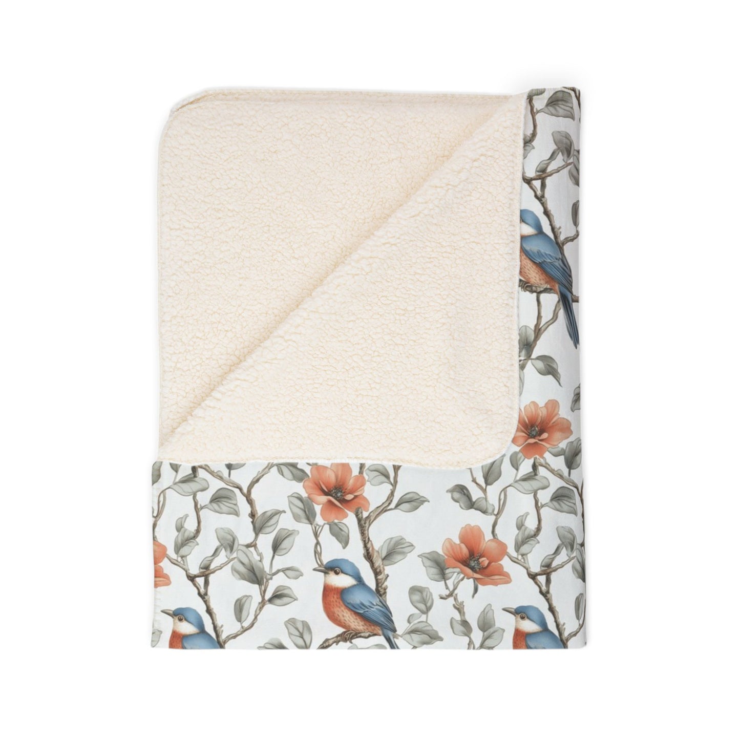 Sherpa Blanket: Birdsong in Bloom Custom Fleece Throw