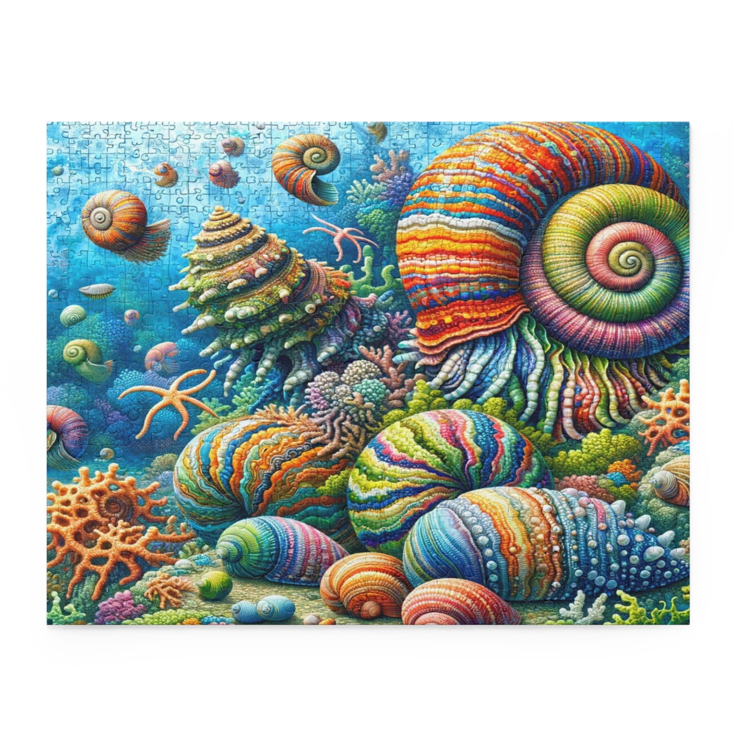 Vibrant Mollusk Mosaic - Custom Jigsaw Puzzle (120, 252, 500-Piece)