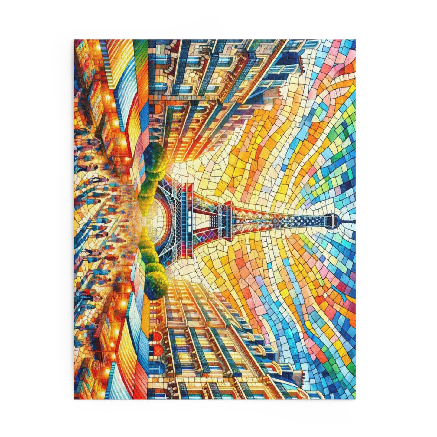Parisian Splendor: Vibrant Mosaic of the Eiffel Tower - Puzzle (120, 252, 500-Piece)
