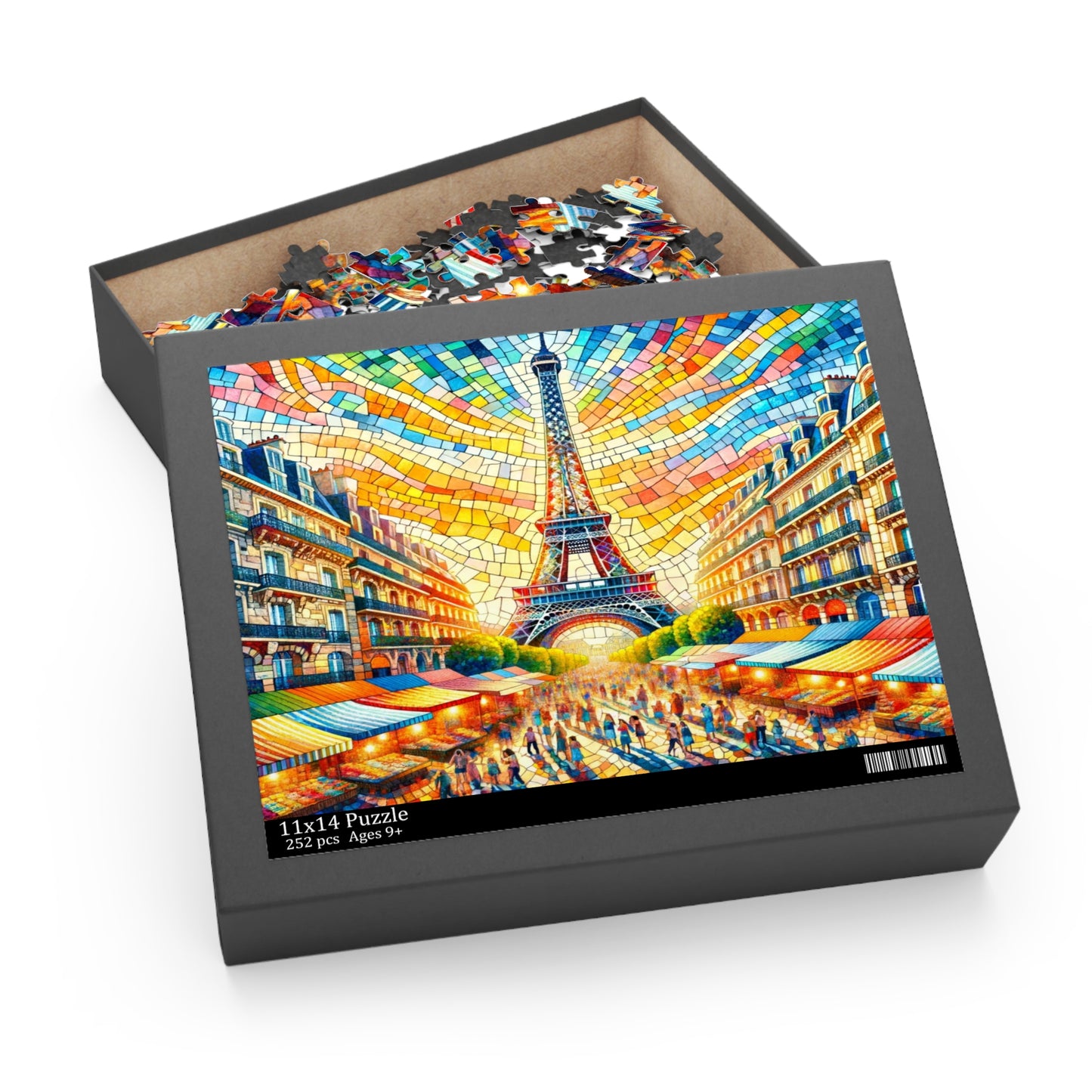 Parisian Splendor: Vibrant Mosaic of the Eiffel Tower - Puzzle (120, 252, 500-Piece)