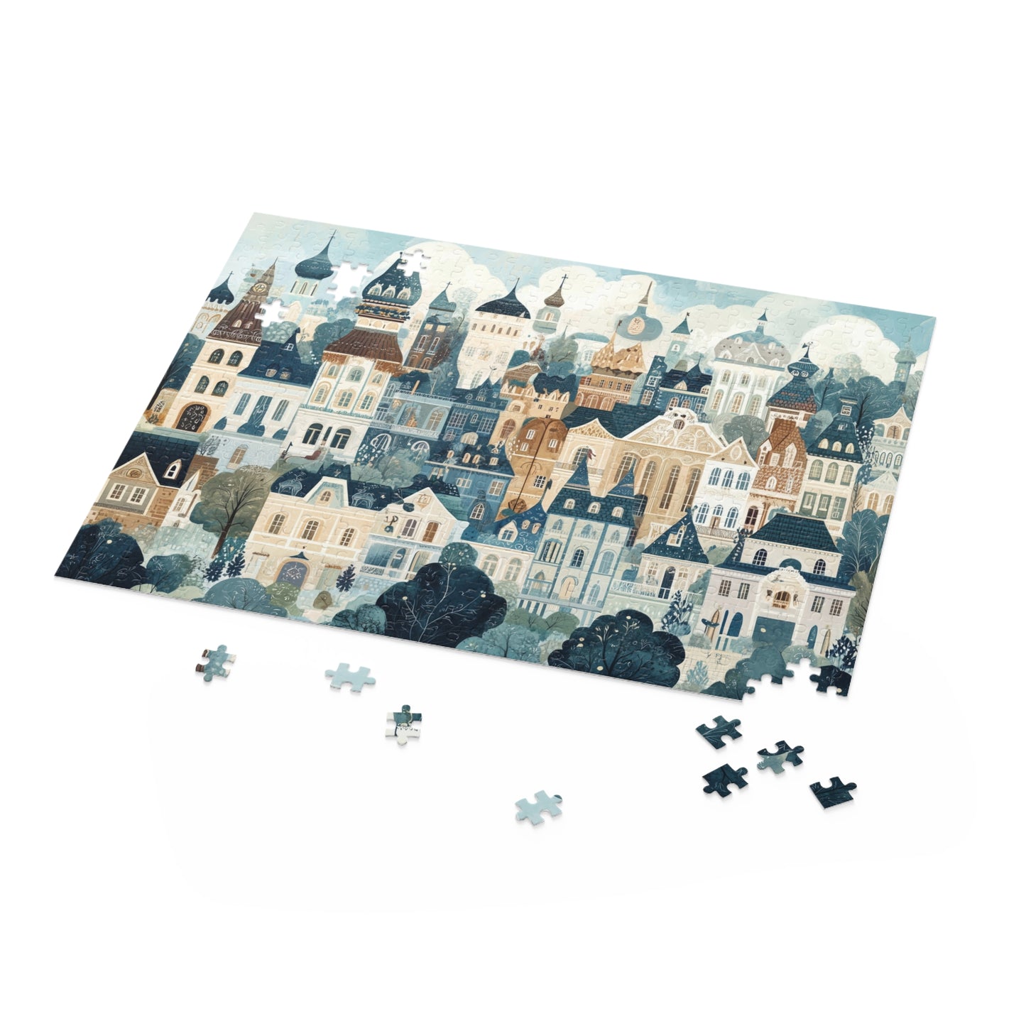 Whimsical Cityscape - Custom Jigsaw Puzzle (120, 252, 500-Piece)
