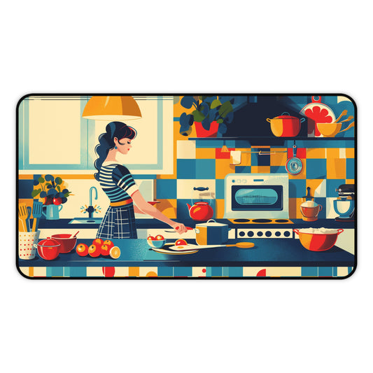 Gaming Desk Mat - Vibrant Kitchen Scene