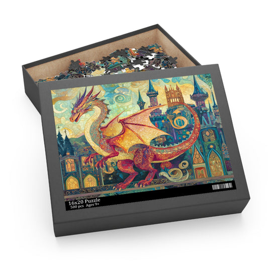 Mystical Sentinel: The Castle's Guardian Dragon - Puzzle (120, 252, 500-Piece)