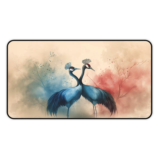 Gaming Desk Mat - Majestic Dance of the Cranes