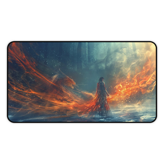 Gaming Desk Mat - Flame's Embrace