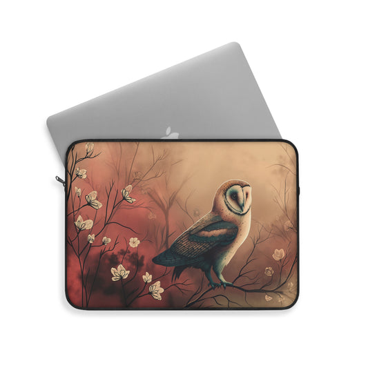 Laptop Sleeve - Barn Owl in Bloom