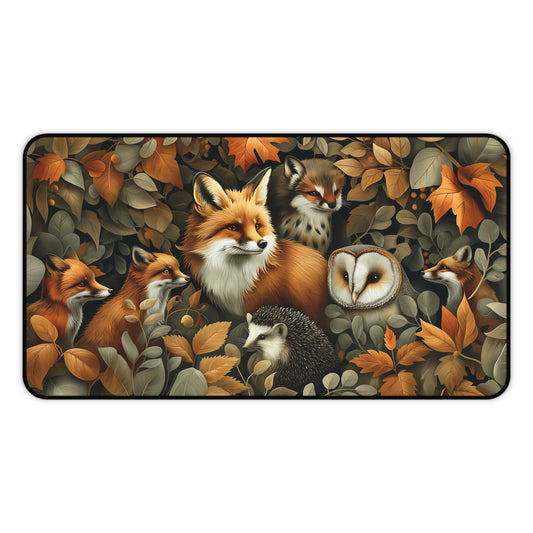 Gaming Desk Mat - Whimsical Woodland Creatures