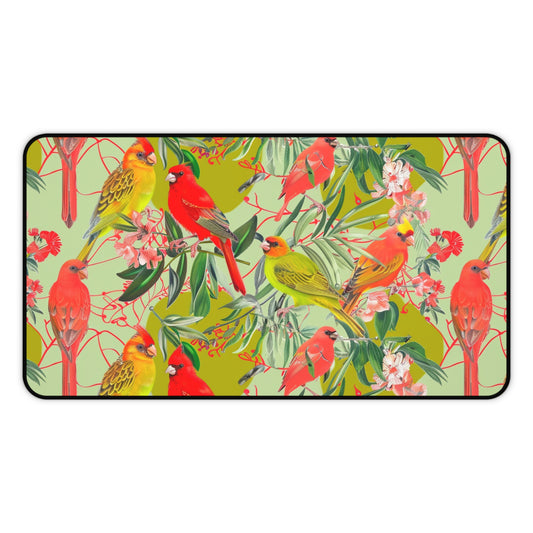 Gaming Desk Mat - Tropical Birds Harmony