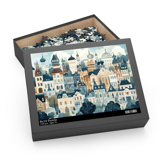 Whimsical Cityscape - Custom Jigsaw Puzzle (120, 252, 500-Piece)