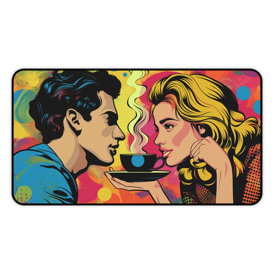 Gaming Desk Mat - Pop Art Coffee Date