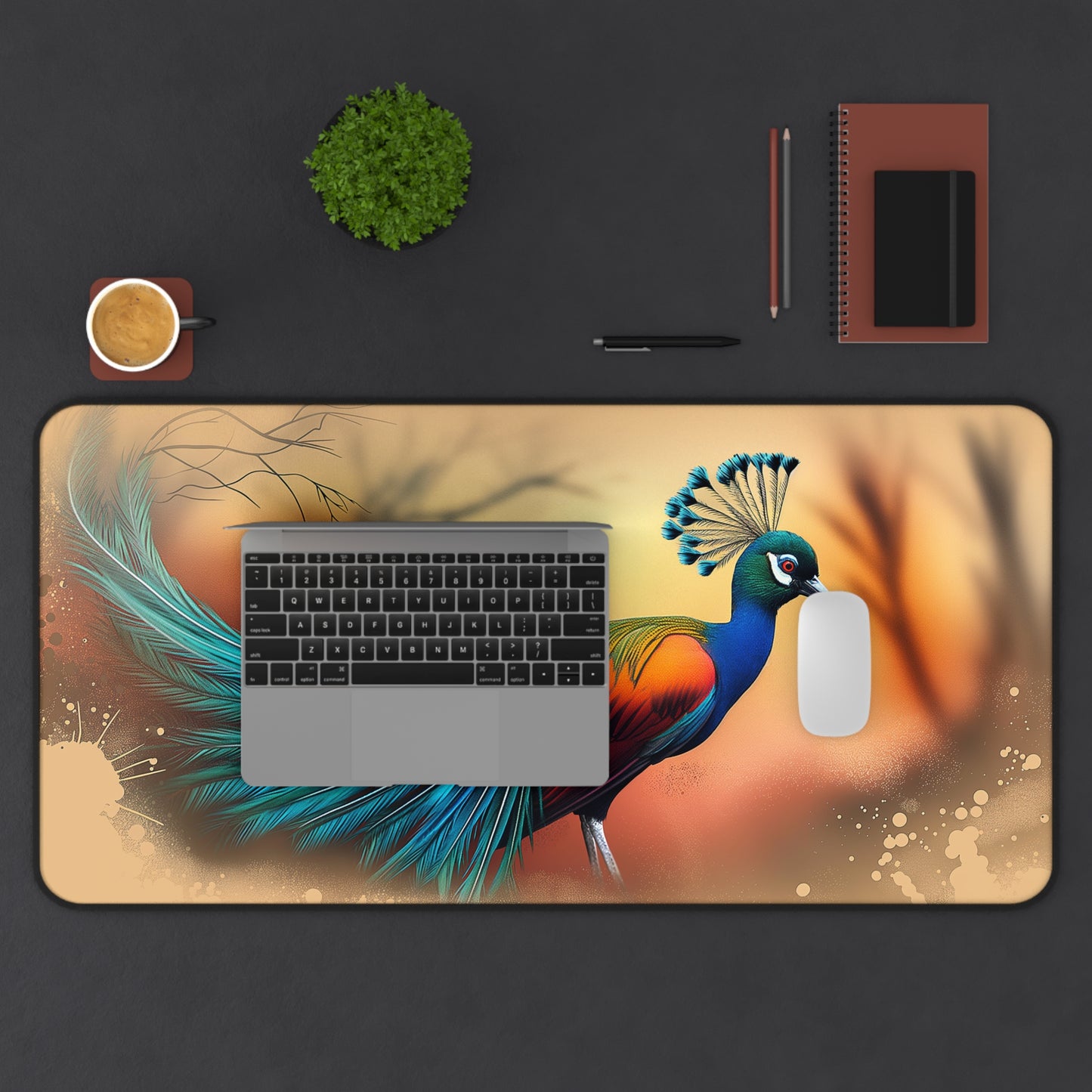 Gaming Desk Mat - Radiant Majesty: Greater Bird of Paradise