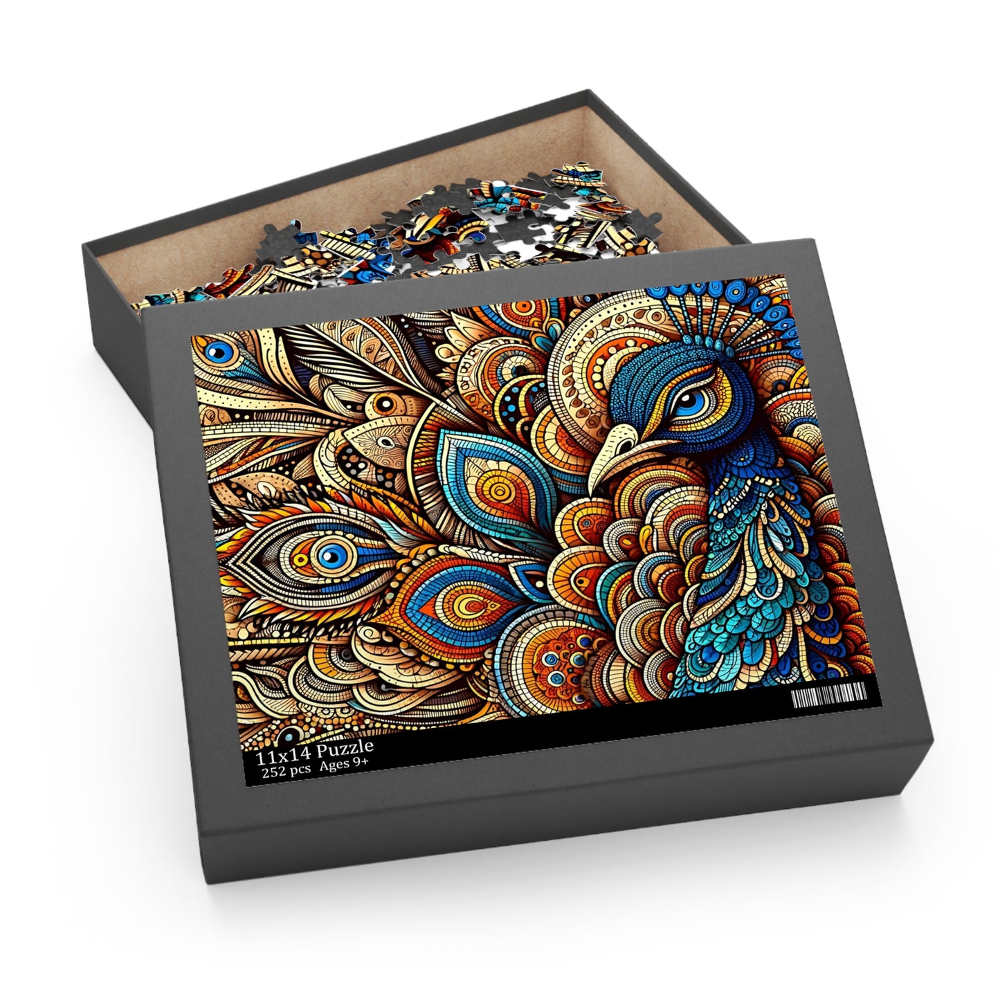 Zentangle Peacock Majesty - Puzzle (120, 252, 500-Piece)