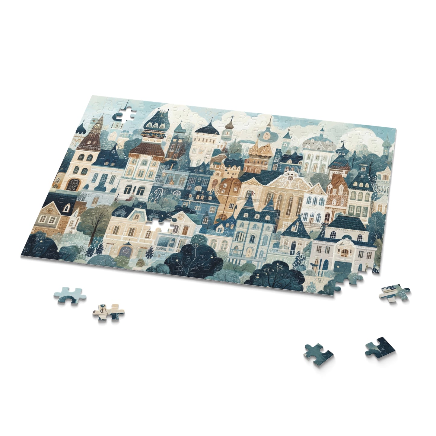 Whimsical Cityscape - Custom Jigsaw Puzzle (120, 252, 500-Piece)