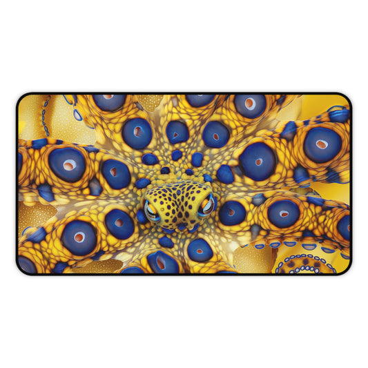 Gaming Desk Mat - Vibrant Blue-Ringed Octopus