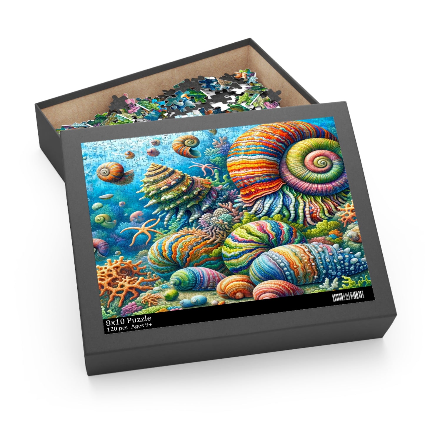 Vibrant Mollusk Mosaic - Custom Jigsaw Puzzle (120, 252, 500-Piece)
