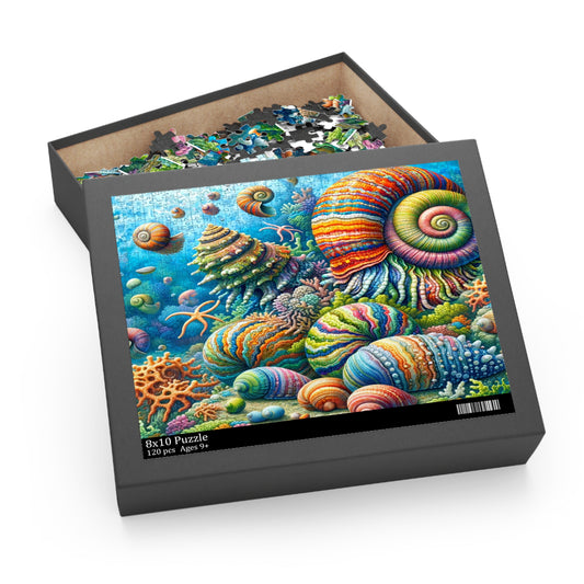 Vibrant Mollusk Mosaic - Custom Jigsaw Puzzle (120, 252, 500-Piece)