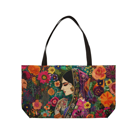 Weekender Tote Bag - Floral Elegance: A Tapestry of Heritage, Indian Princess