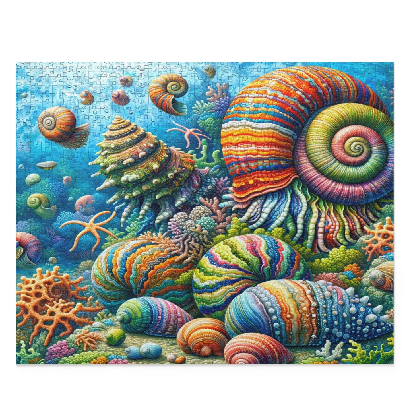 Vibrant Mollusk Mosaic - Custom Jigsaw Puzzle (120, 252, 500-Piece)