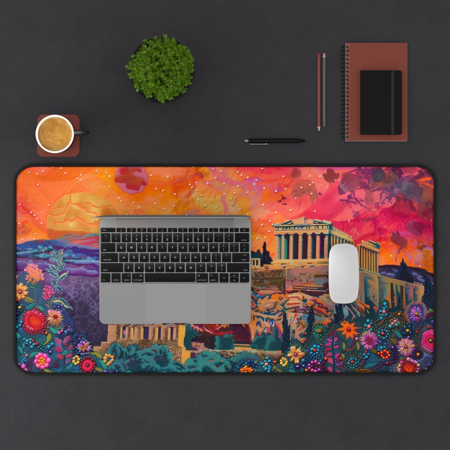 Gaming Desk Mat - Sunset Over the Acropolis