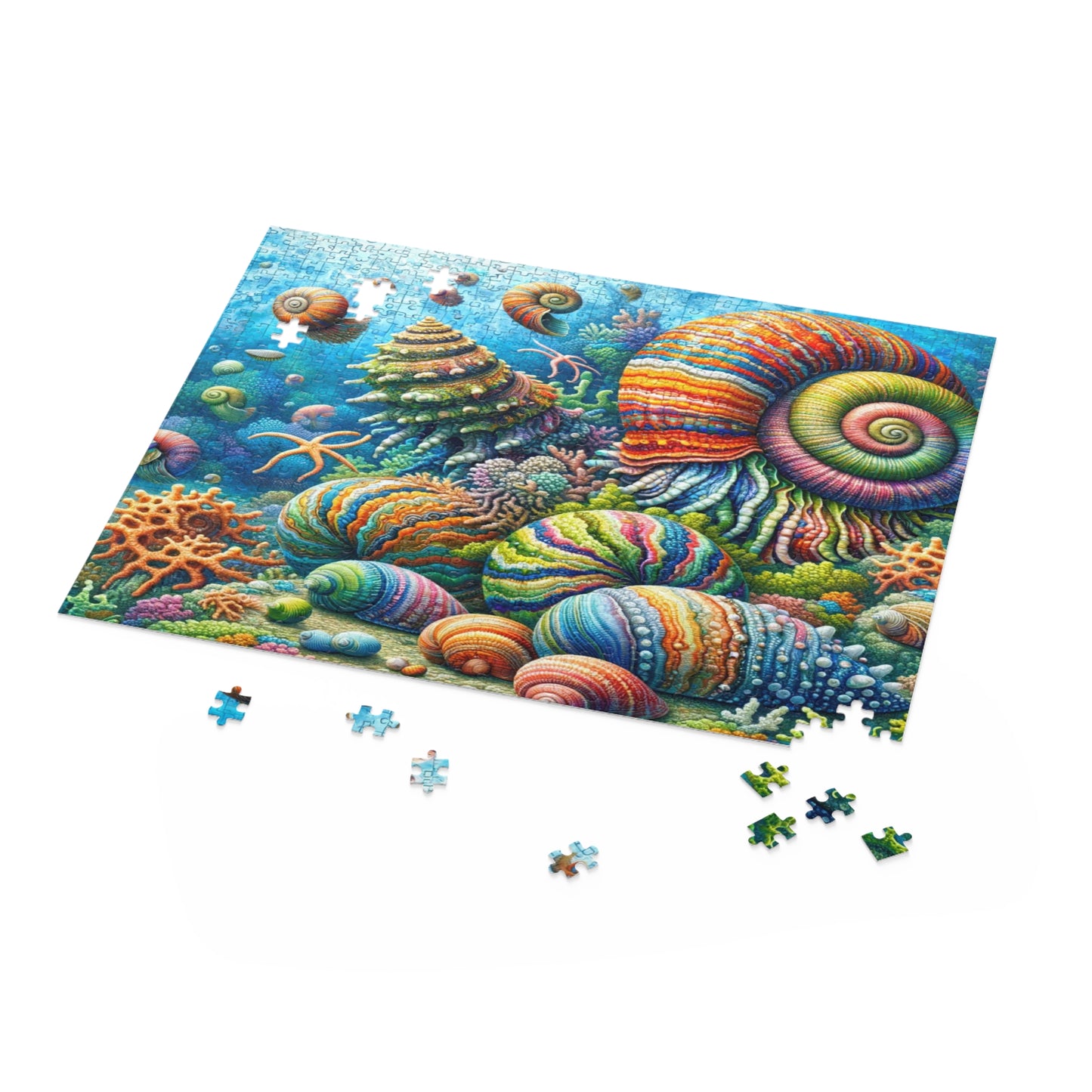 Vibrant Mollusk Mosaic - Custom Jigsaw Puzzle (120, 252, 500-Piece)