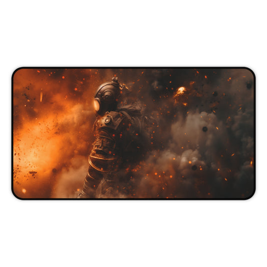 Gaming Desk Mat - Warrior in the Flames