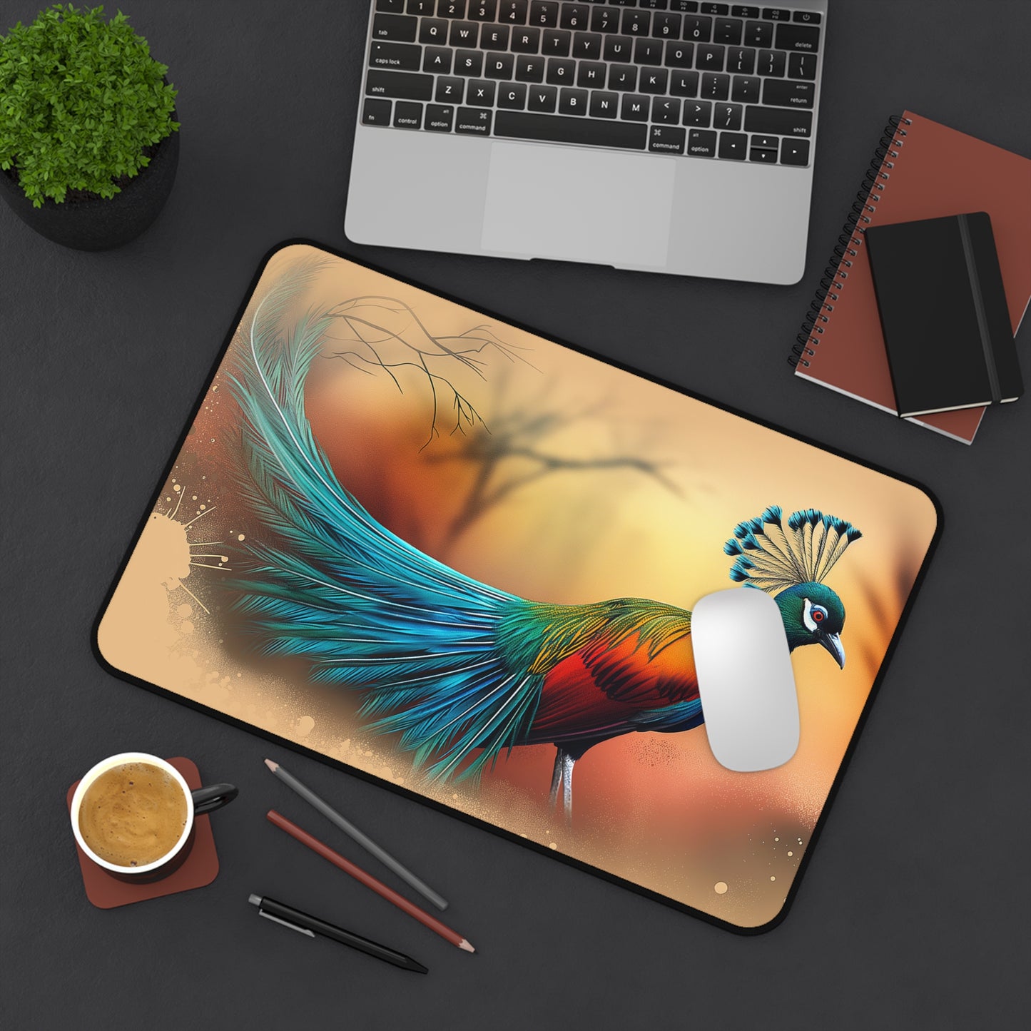 Gaming Desk Mat - Radiant Majesty: Greater Bird of Paradise