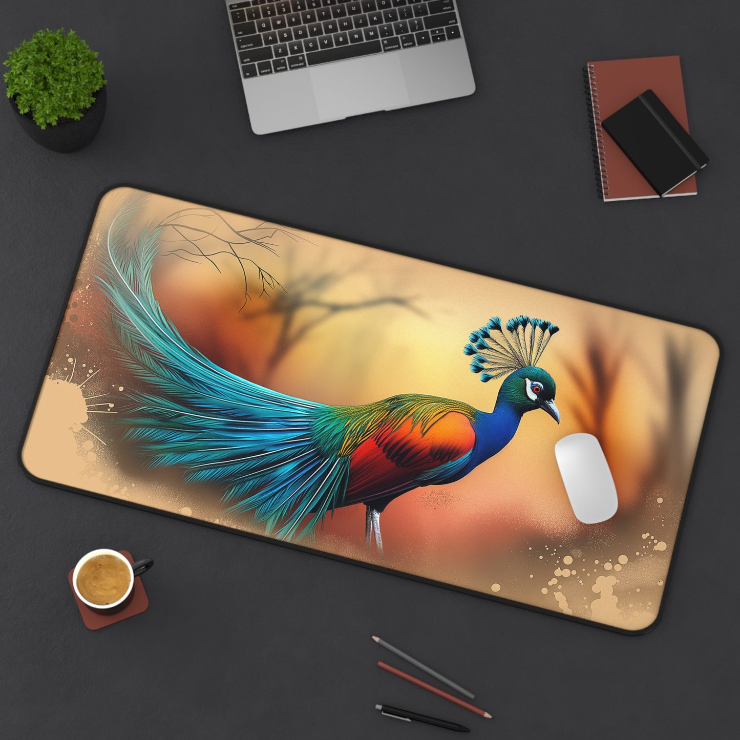Gaming Desk Mat - Radiant Majesty: Greater Bird of Paradise