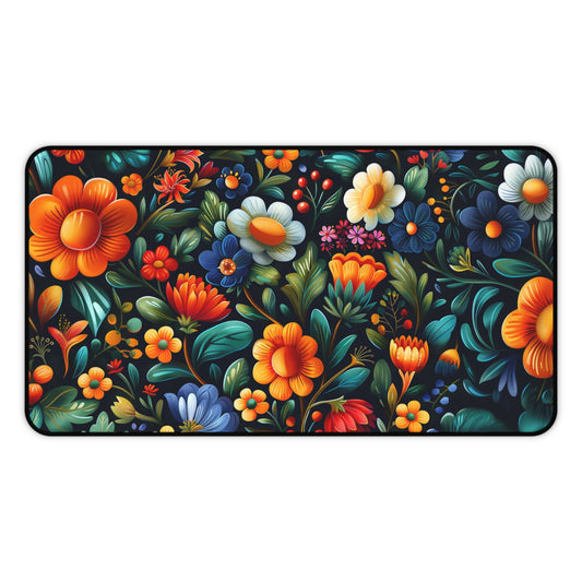 Gaming Desk Mat - Folk Floral Fantasy
