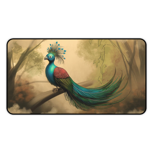 Gaming Desk Mat - Resplendent Quetzal's Quiet Elegance