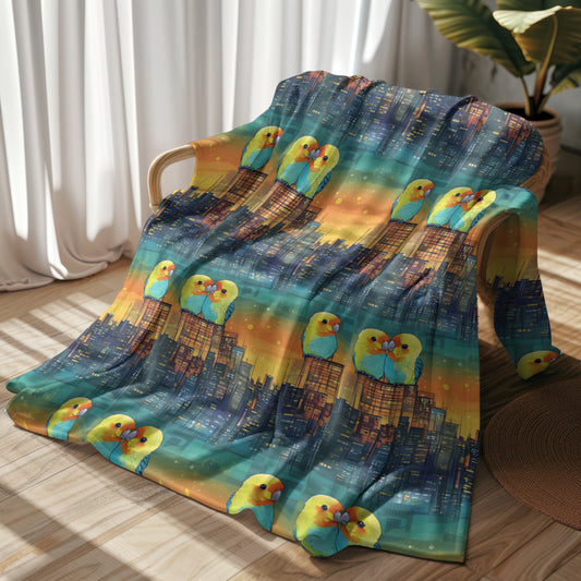 Velveteen Plush Blanket - Skyline Serenade