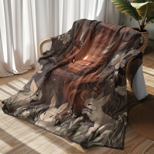 Velveteen Plush Blanket: Mystic Watcher Cozy Throw
