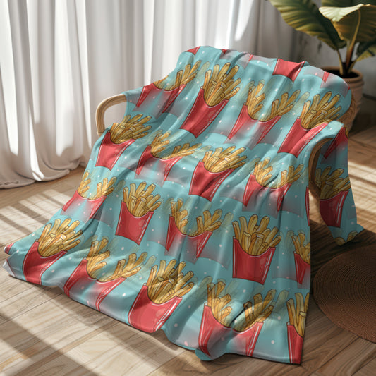 Velveteen Plush Blanket: 'Fries' Cozy Throw