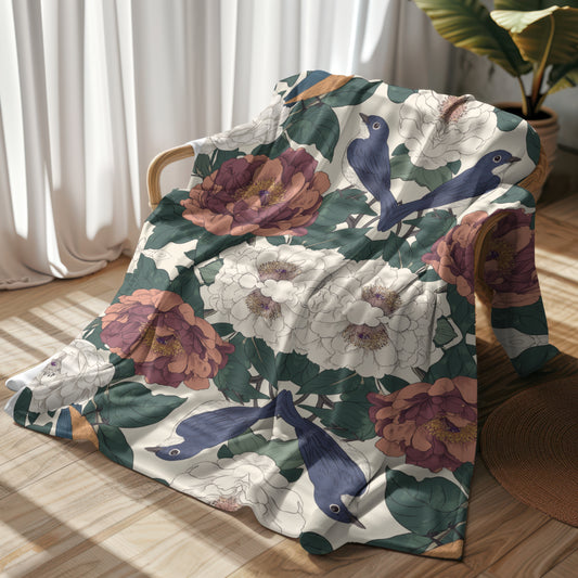 Velveteen Plush Blanket - Whispers of Spring Cozy Throw