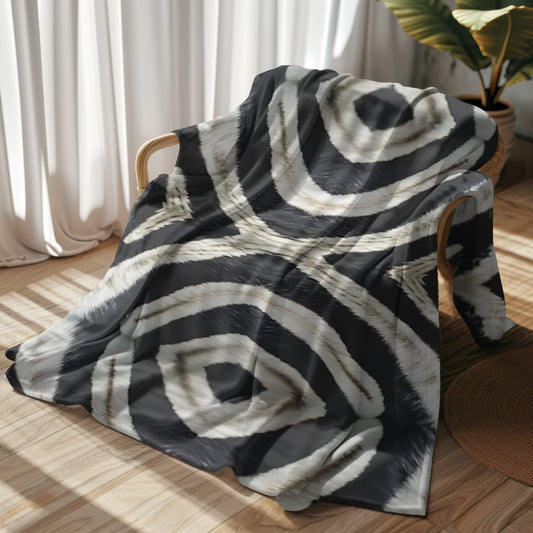 Velveteen Plush Blanket - Stripe Majesty Cozy Throw