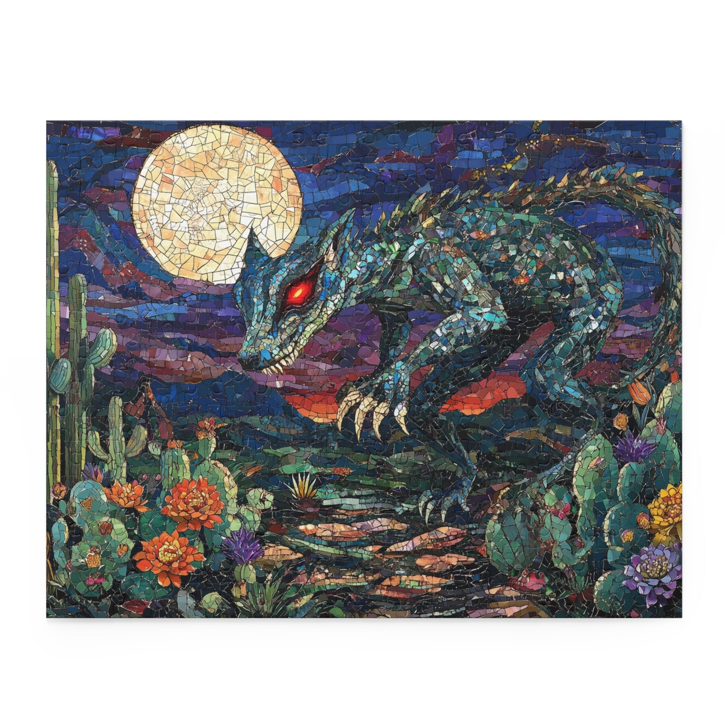Moonlit Predator: The Chupacabra's Desert Hunt - Custom Jigsaw Puzzle (120, 252, 500-Piece)