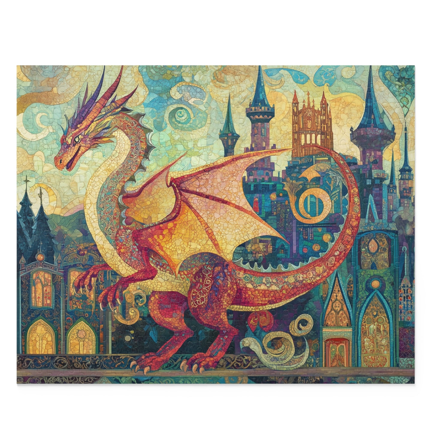 Mystical Sentinel: The Castle's Guardian Dragon - Puzzle (120, 252, 500-Piece)