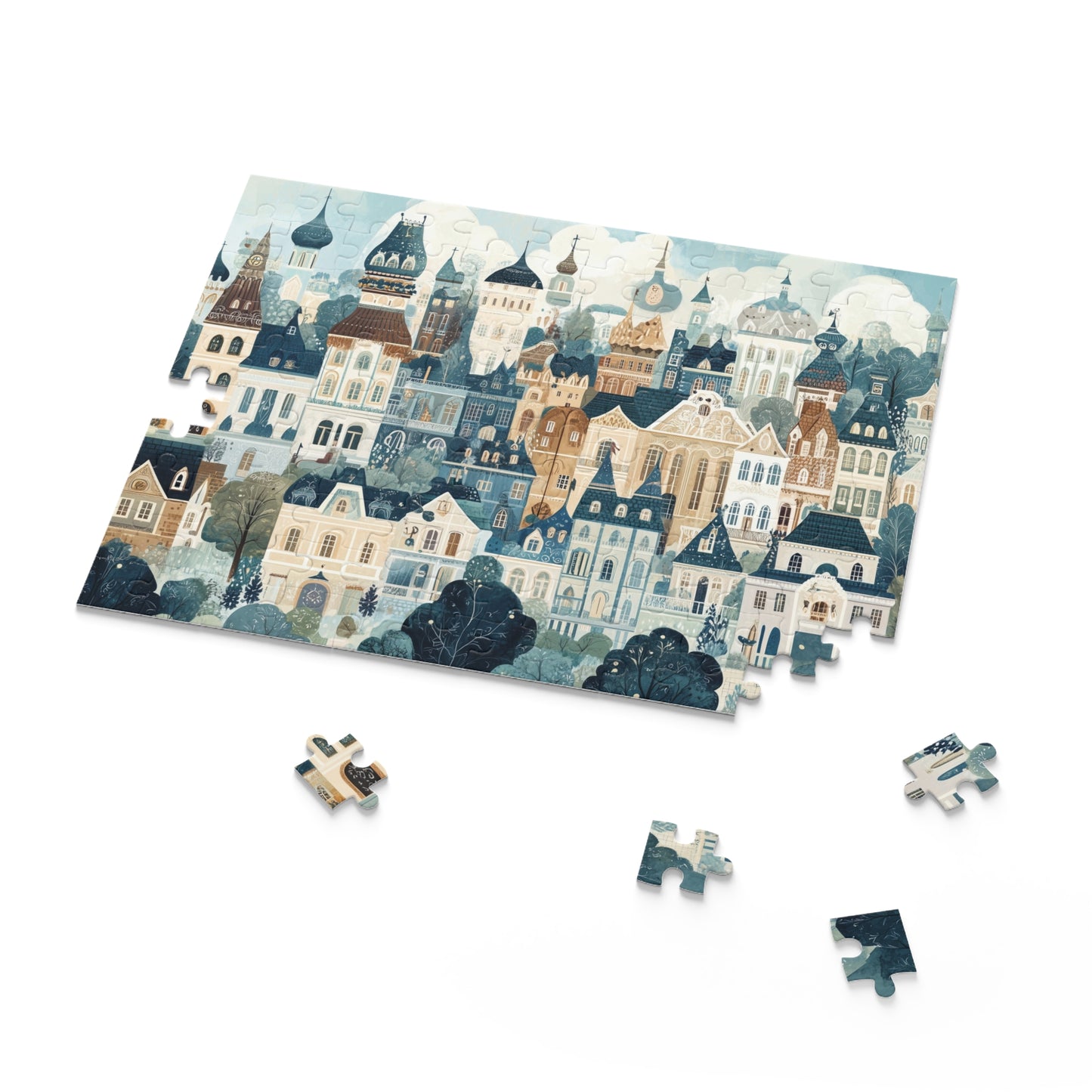Whimsical Cityscape - Custom Jigsaw Puzzle (120, 252, 500-Piece)