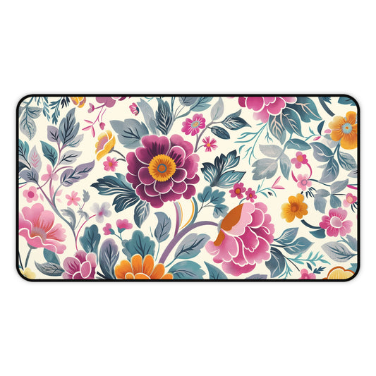 Gaming Desk Mat - Vibrant Floral Pattern