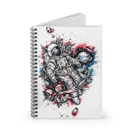 Spiral Notebook - Orbital Odyssey: A Spacewalker's Floral Fantasy