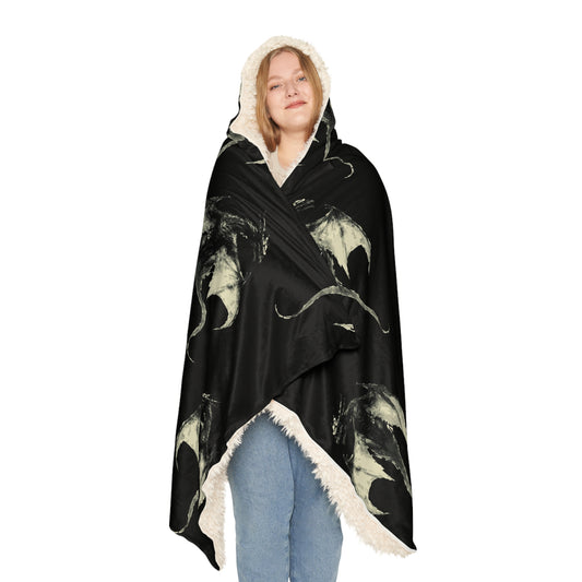 Hooded Snuggle Blanket: Sherpa or Fleece: Shadow Dragon