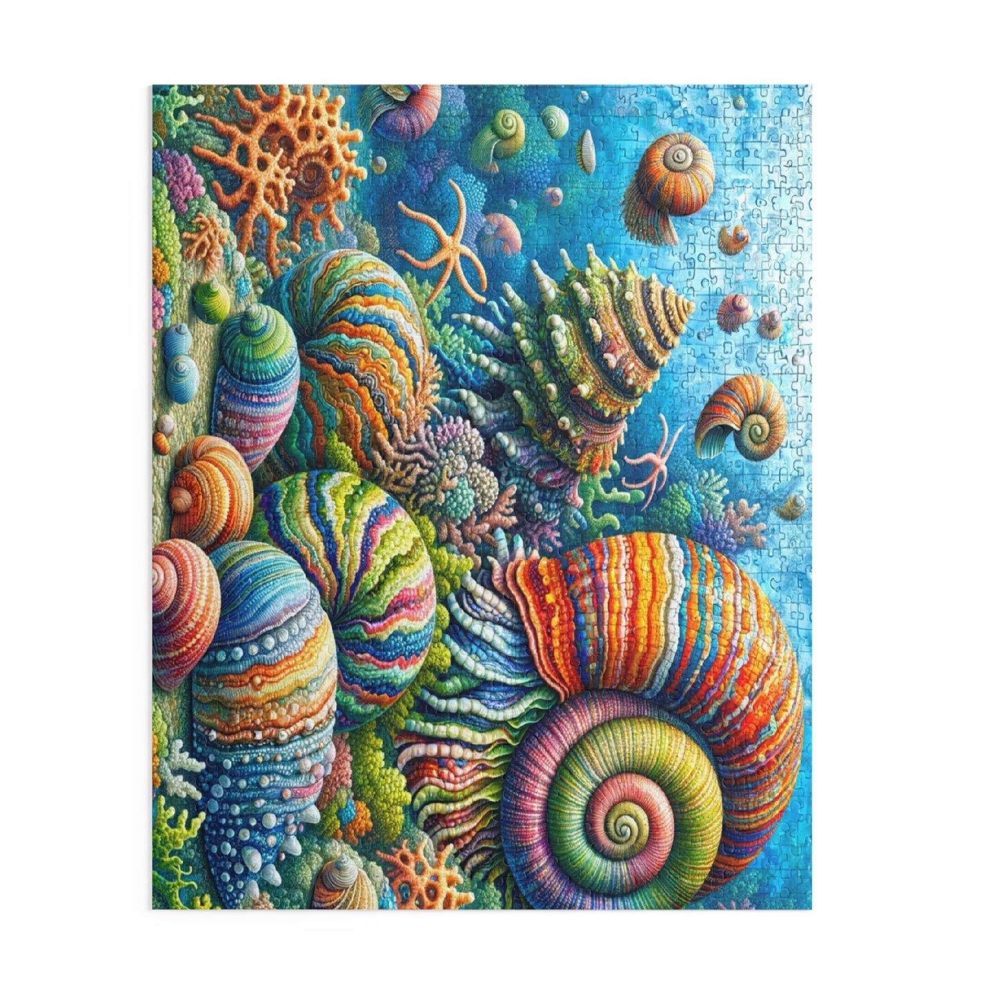 Vibrant Mollusk Mosaic - Custom Jigsaw Puzzle (120, 252, 500-Piece)