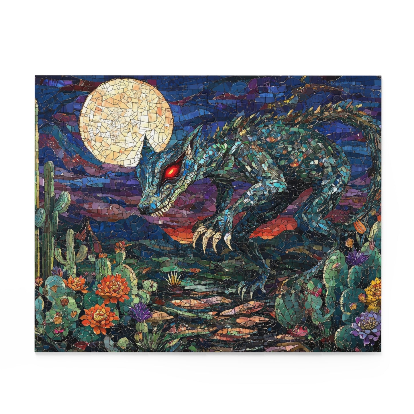Moonlit Predator: The Chupacabra's Desert Hunt - Custom Jigsaw Puzzle (120, 252, 500-Piece)