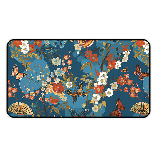 Gaming Desk Mat - Blossoms and Butterflies