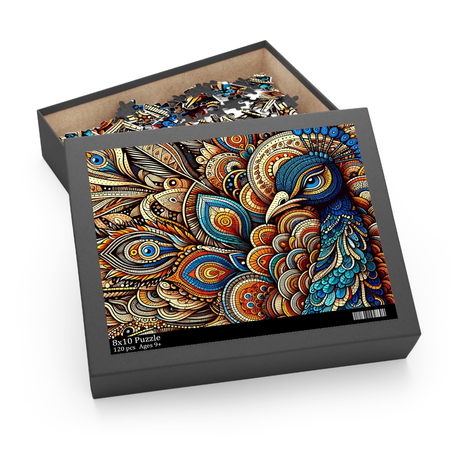 Zentangle Peacock Majesty - Puzzle (120, 252, 500-Piece)