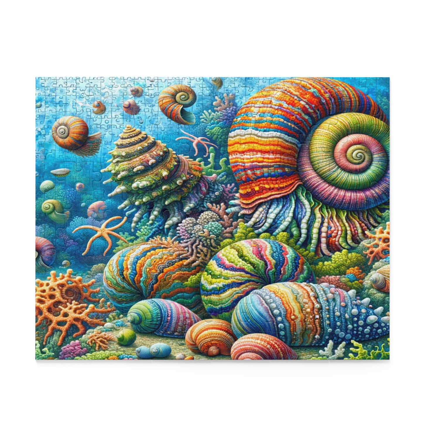 Vibrant Mollusk Mosaic - Custom Jigsaw Puzzle (120, 252, 500-Piece)