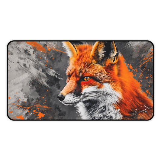 Gaming Desk Mat - Vibrant Fox Portrait